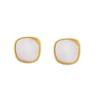 Aretes de botón de plata S925 chapados en oro cobre aguja de plata S925 Corea del Sur geométricos simples retro concha personalidad temperamento aretes de moda 1796