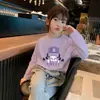 Camiseta de Manga Longa para Meninas Primavera e Outono com Estampa de Desenho Animado, Top 100% Algodão, Camisa Estilosa para Meninas, Novo Estilo Outono 2026 Camiseta Básica