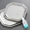 Plato Coreano Octagonal Espesado de Acero Inoxidable para Kimchi Plato Dorado de Fondo Plano Plato para Barbacoa Plato Espesado para Snacks Postres Frutas