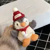 Pinguim de Pelúcia Curta Super Macio com Chapéu e Cachecol, Pingente de Pelúcia, Pingente de Bolsa, Brinquedo Pequeno, Pequeno Artigo para Venda em Barraca