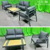 Sofá Desmontable Transfronterizo Aleación de Aluminio Departamento de Ventas de Hotel y Bed & Breakfast Combinación de Silla de Mimbre para Exteriores y Mesa de Café Muebles de Jardín Impermeables