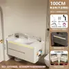Juego de gabinete de baño de aluminio tipo panal, gabinete espejo inteligente multifuncional, lavabo cerámico integrado y gabinete lateral para el baño