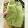 Suéter de punto redondo de mohair suave y ceroso color marrón Maillard para mujer, prenda exterior de otoño e invierno, top de punto grueso de leche Fufu