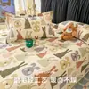 Lençol de Cama Flanelado de Algodão Puro Espesso Desenho Animado Peça Única 2026 Novo Outono e Inverno 100% Algodão Colcha Infantil Lençol de Elástico para Cama de Solteiro Conjunto de Três Peças