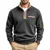 Sudadera con cremallera a media altura, cuello alto, forro polar, deportiva casual versátil, para hombre, nueva de otoño e invierno, europea y americana, Amazon transfronteriza