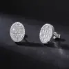 Pendientes sencillos y únicos de forma ovalada completamente incrustados con moissanita para mujer, Pendientes de moissanita de plata de ley S925 para mujer