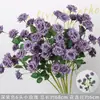 Rosas de Creme Simuladas de 3 Cabeças, Decoração de Fundo para Casamento, Arranjo de Flores para Guia de Estrada, Flores de Seda Estilo Europeu para Casamento, Flores Artificiais
