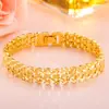 Joias Europeias de Ouro Atacado 12mm, Pulseiras de Casal de Ouro Imitação, Joias de Latão Dourado com Banho de Ouro Cor Dourado de Areia