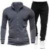 Amazon Transfronterizo Nuevo Estilo Sudadera con Cremallera y Cuello Alto de Forro Polar para Hombre Chaqueta Sudadera Cardigan de Color Sólido con Cuello Alto para Hombre