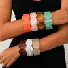 Pulsera redonda irregular de resina más vendida transfronteriza para mujer, diseño exagerado de alta gama europeo y americano, pulsera de cordón elástico al por mayor