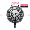 Nuevos globos redondos de papel de aluminio de 18 pulgadas de Halloween de Yiwu - calabaza, fantasma, calavera decoraciones para fiestas de broma
