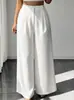 Elegantes pantalones largos de pierna ancha para mujer en tejido de trama, adecuados para ocasiones formales, pantalones para mujer para todas las estaciones