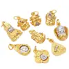Pulseira Antiga Dourada Bicolor Conserva-Cor Pingente Cabeça de Buda Acessórios Zaghiram Ganesha Pulseira Wenwan Pingente Contas Espaçadoras