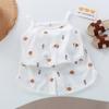 Roupa de Teto de Algodão Puro para Meninas Camada Base Roupa de Segurança Roupa de Descanso Infantil Pijama para Ar Condicionado com Estampas de Desenhos Animados