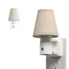 Luz nocturna enchufable base C7 GY272 forma de escalera pantalla cilíndrica de tela luz de mesita de noche para dormitorio sensor de control de luz luz nocturna