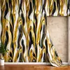 Pegatinas de pared autoadhesivas IXPE transfronterizas, patrones de ondas en negro, blanco y dorado, rollos de renovación de papel tapiz brillantes, al por mayor