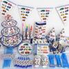 Decoração de Festa Tema Veículo de Engenharia Escavadeira Copos de Papel Descartáveis Pratos de Papel Suprimentos para Aniversário Infantil