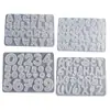 Molde de Silicone para Pingente de Chave com Superfície de Espelho de Resina DIY Papoula 26 Alfabetos Ingleses Números Forma Irregular
