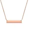 Collar Transfronterizo de Acero de Titanio Colgante de Barra Grabado Personalizado Nombre Cadena de Clavícula Joyería Regalo Joyería de Acero Inoxidable