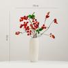 Jarrón de Cerámica Blanca Simple Shumen Flor Artificial de Caqui Arreglo Floral para Sala de Estar Caqui Ruyi Lujo Accesible Sentido de Gama Alta