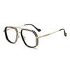 Armazones de Gafas Retro, Gafas Lisas para Hombre, Se Pueden Adaptar Lentes de Graduación, Gafas Tipo Aviador, Armazón de Metal, Armazón Negro