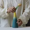 Vaso Pequeño con Gradiente Escarchado al por Mayor Arreglo Floral Manualidad Mueble de TV Adornos Florales Decoración del Hogar Adornos de Escritorio