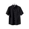 Camisas de Comercio Exterior Transfronterizo Verano Hombres Europeos y Americanos Camisas Lisas Imitación Algodón Color Sólido Manga Corta Casual Holgadas Transpirables