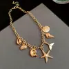 Collar Colgante de Concha de Caracol Estrella de Perla Estilo Festivo Moda Versátil Cadena para Clavícula Diseño de Nicho Joyería para Mujeres