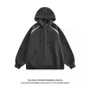 Sudadera con capucha gruesa forrada de felpa pesada americana para hombre y mujer, marca de tendencia, casual, holgada, extragrande, con parches
