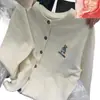 Cardigan de Caxemira Novo para Primavera e Outono Feminino Solto Emagrecedor Temperamento Camisola Camada Outerwear Bordado Malha Versátil Estilo Coreano