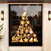 Adesivos de Vidro Estrela Dourada para Vitrines de Lojas, Sino de Feliz Natal, Decorações de Cena de Feriado com Árvore, Adesivos de Vidro Eletrostáticos