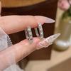 Pendientes de plata de Corea del Sur con diseño de nicho, llenos de diamantes, circonitas cruzadas, temperamento que combina con todo, joyería para mujer