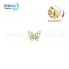 Brincos de borboleta com zircônia colorida em liga de titânio F136, Piercing labial com zircônia de rosca interna em titânio G23, Piercing de língua, Joias para piercing corporal