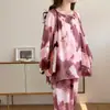 2026 Nuevo Conjunto de Pijama Pullover de Algodón y Seda de Alta Calidad para Mujer, Estilo Perezoso de Manga Larga para Aire Acondicionado