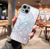 Funda para Teléfono con Forma de Corazón de Amor con Gradiente Rosa y Morado y Olas de Agua para Apple 18 Pro Max, Funda de Cristal de Gama Alta, Cubierta Anti-Caídas para iPhone 16