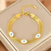 Moda Retro Europea y Americana Ojo del Diablo Joyería Acero Inoxidable Personalizado Malla de Acero Correa Cadena Pulsera Joyería en stock