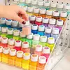 Caja de almacenamiento transparente transfronteriza con asa para arte con cuentas, esmalte de uñas y botellas de pintura, estante de almacenamiento universal multicapa desmontable para exhibición