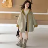 Jaqueta corta-vento com capuz estilo coreano para meninas, nova para o outono de 2026, comprimento médio, para crianças de porte médio e grande, jaqueta coat solta para atividades ao ar livre
