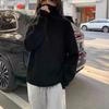 Suéter de Gola Alta com Zíper Frontal Novo Design Primavera 2024 Estilo Solto Preguiçoso Versátil Top Tricotado Externo para Mulheres