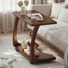Mesa auxiliar de sofá de madera maciza, mesita de noche móvil, mueble auxiliar para uso doméstico en salas de estar, mesa de centro pequeña para apartamentos, mesa auxiliar, mesa de café pequeña