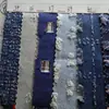 Nuevos Agujeros Cortados Mezclilla Lavada Bordada Estampada Nostálgico Liso Sarga Mezclilla Bolsa para Zapatos Tela para Ropa de Mendigo