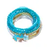 Conjunto de Pulseiras de Vidro com Contas Coloridas Borboleta Flor Coração Boêmio Europeu e Americano 9 Peças Venda por Atacado