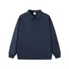 Sudadera Polo Color Puro Botones Solapa Manga Larga Ropa de Trabajo Color Puro Uniforme de Equipo Mismo Estilo Estampado para Hombres y Mujeres 320g