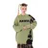 Malhas Largas e Versáteis para Outono e Inverno para Homens e Mulheres, Malhas da Moda com Bordado de Letras da Marca, Malhas de Cor Contrastante Estilo Retro Americano Streetwear