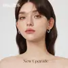 Pendientes de Plata de Ley S925 con Cierre de Mariposa, Estilo Nuevo, Plata Rota, Forma de C, Pendientes de Diseño de Semicírculo, Pendientes de Moda Versátiles Adecuados para el Verano