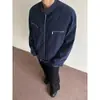 Chaqueta americana retro de corte limpio, unisex, primavera/otoño, multibolsillos, cuello alto, corte holgado, estilo workwear, chaqueta de pareja, moderna