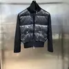 Versión Correcta en Stock m Marca 24 Modelo Nuevo Manga Tejida Patchwork Chaqueta de Plumas Moda Tendencia Versátil Chaqueta de Plumas para Mujer