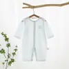 Nuevo Pelele de Algodón Puro de Manga Larga para Bebés Niños y Niñas, Ropa de Gateo con Aire Acondicionado, Ropa de Casa de Verano, Ropa Delgada de Verano