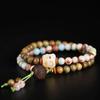 Pulsera de Sándalo Verde de Montaña Vieja de Argentina Sumergida 108 Piezas Pulsera de Sándalo Cuentas de Buda Colgante para Engranaje de Coche para Hombre y Mujer