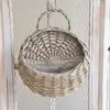 Maceta tejida para colgar en la pared cesta tejida de bambú para colgar en la pared cesta de flores para colgar en la pared cesta colgante de ratán para balcón cesta de bambú cesta de bambú verde
